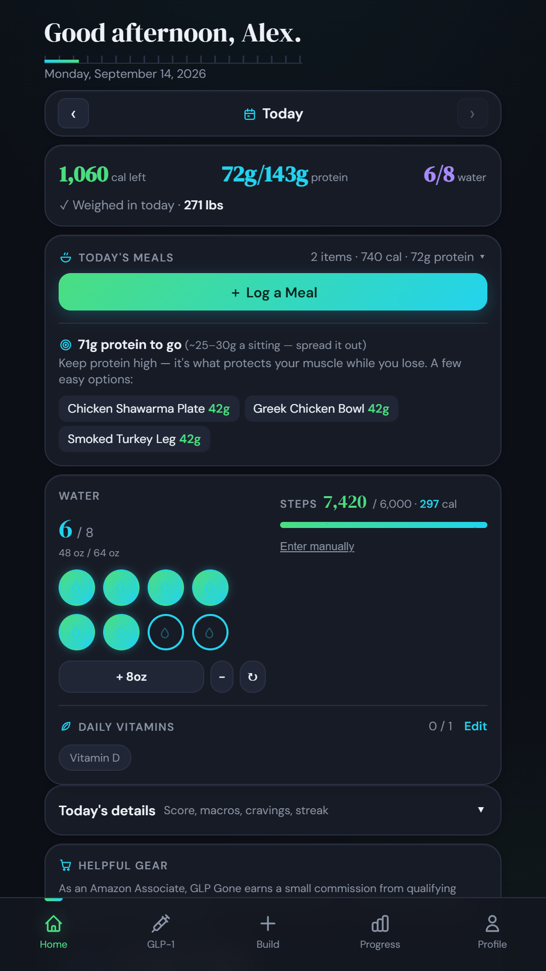 GLP Gone dashboard